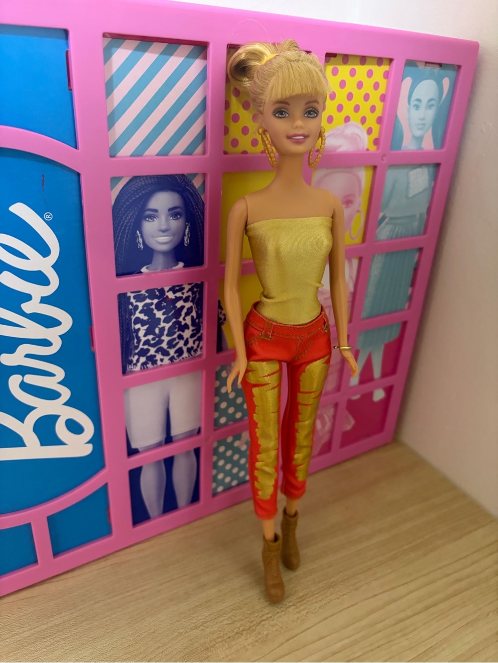 Barbie Gold Tube Top with Red and Gold Skinny Pants